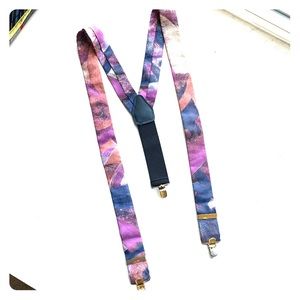 Watercolor Print Suspenders